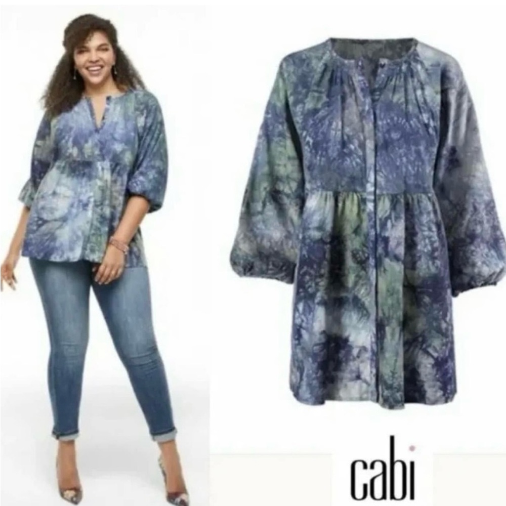 ☀️ ✨CABI Women's Blue Tie-Dye Top